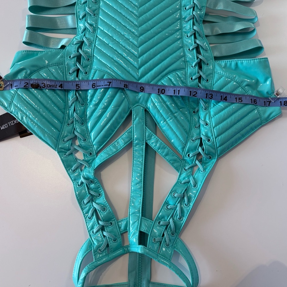🌷NWT Dolls Kill Rude Awakening Mini Dress - Teal XL - Picture 6 of 9